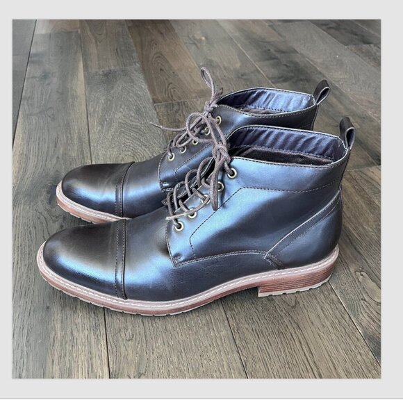 Perry Ellis Portfolio Manning Chukka Boots Size 12 Dark Brown UltraFoam Comfort - Picture 3 of 7